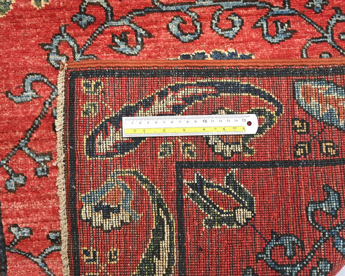 10 Feet Rusty Red Ersari Afghan Hand Knotted Veg Dye Wool Runner Rug